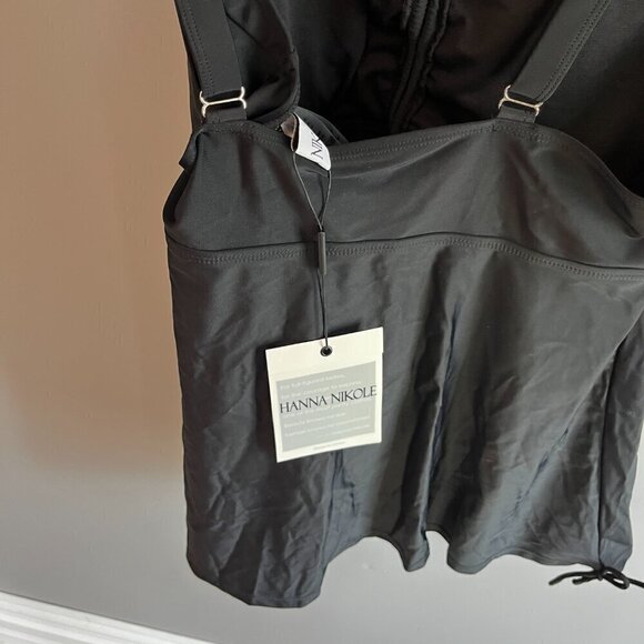 Plus Size Tankini Swimsuit Swim Top Black Hanna Nikole 18W NWT - Picture 7 of 9